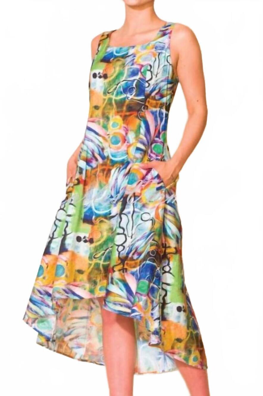 NEW ALISON SHERI sleeveless dress in multi color